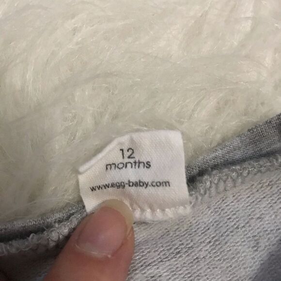 Egg Baby Unicorn Soft Grey Glitter Girls Sweatshirt Size 12 Months - Picture 2 of 2